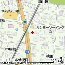 福島県福島市御山中川原80周辺の地図