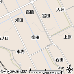 福島県福島市町庭坂窪田周辺の地図