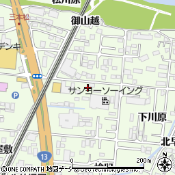 福島県福島市御山中川原周辺の地図