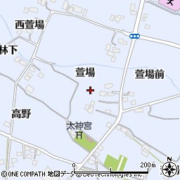 福島県福島市笹木野萱場周辺の地図