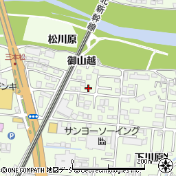 福島県福島市御山中川原33周辺の地図