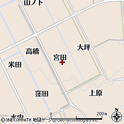 福島県福島市町庭坂宮田周辺の地図