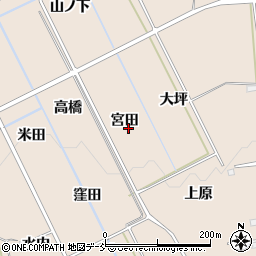 福島県福島市町庭坂（宮田）周辺の地図