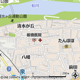 福島県福島市泉清水が丘63-3周辺の地図