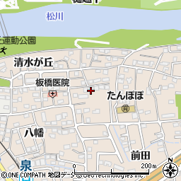 福島県福島市泉熊野周辺の地図
