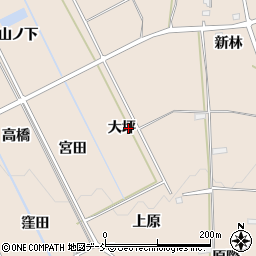 福島県福島市町庭坂（大坪）周辺の地図