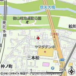 福島御山郵便局周辺の地図