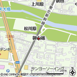 福島県福島市丸子（御山越）周辺の地図