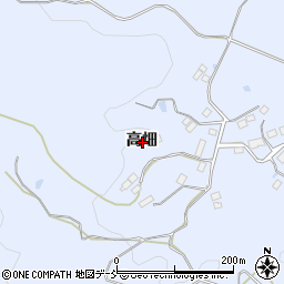 福島県伊達市保原町富沢高畑周辺の地図