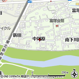 福島県福島市丸子中川原周辺の地図