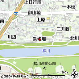 福島県福島市御山鉄砲畑周辺の地図