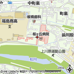 福島県福島市丸子上川原周辺の地図