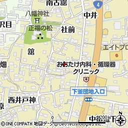 福島県福島市本内（西町）周辺の地図