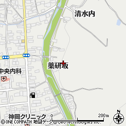 福島県伊達市霊山町掛田薬研坂周辺の地図