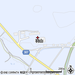 福島県伊達市保原町富沢羽山周辺の地図