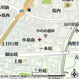 福島県福島市北沢又小泉南1-3周辺の地図