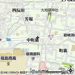 福島県福島市丸子中町裏周辺の地図