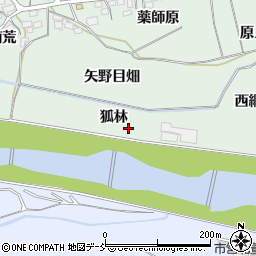 福島県福島市大笹生狐林周辺の地図