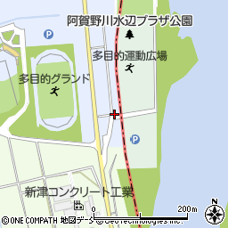 阿賀野川水辺プラザ公園トイレ１周辺の地図