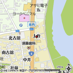 福島県福島市本内上台周辺の地図