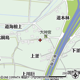 福島県福島市笹谷上釜周辺の地図