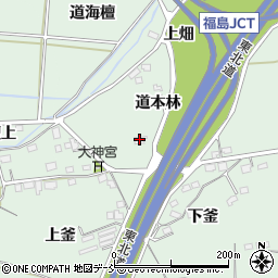 福島県福島市笹谷（道本林）周辺の地図