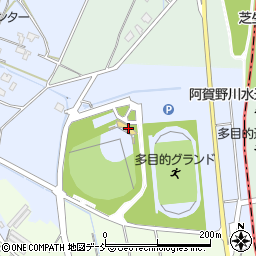 新潟市　新津金屋運動広場阿賀野川水辺プラザ公園多目的運動広場周辺の地図
