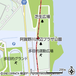 阿賀野川水辺プラザ公園トイレ２周辺の地図