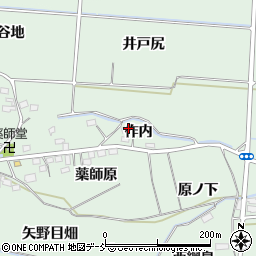 福島県福島市大笹生作内周辺の地図
