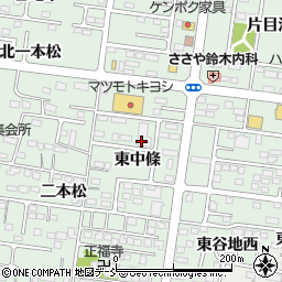 福島県福島市笹谷東中條周辺の地図