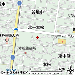福島県福島市笹谷北一本松3周辺の地図