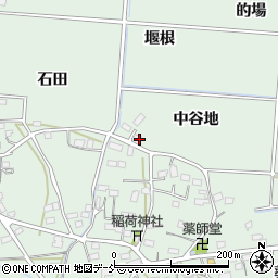 福島県福島市大笹生中谷地周辺の地図