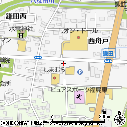 福島県福島市鎌田町東周辺の地図