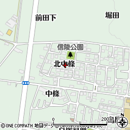 福島県福島市笹谷北中條周辺の地図