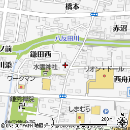 福島県福島市鎌田町周辺の地図