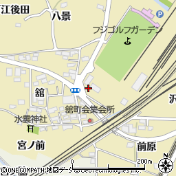福島県福島市北矢野目田中周辺の地図