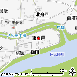 福島県福島市鎌田（東舟戸）周辺の地図