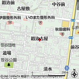 福島県福島市笹谷鍜治古屋周辺の地図