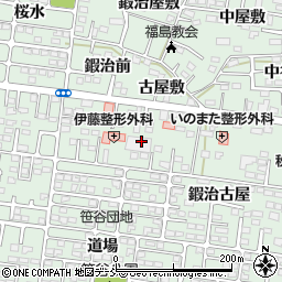 福島県福島市笹谷（中田）周辺の地図