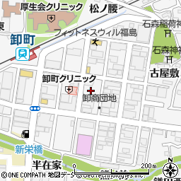 福島県福島市鎌田卸町周辺の地図