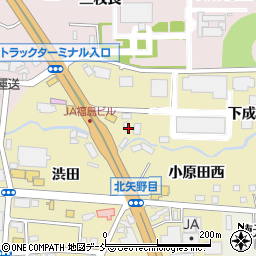 福島県福島市北矢野目成田小屋周辺の地図