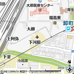 福島県福島市北矢野目下河原周辺の地図