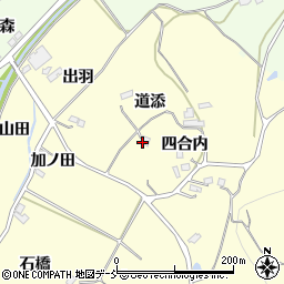 福島県伊達市保原町高成田道添周辺の地図