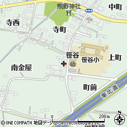 笹谷郵便局周辺の地図