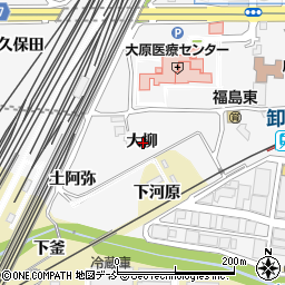 福島県福島市鎌田大柳周辺の地図