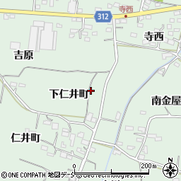 福島県福島市笹谷下仁井町周辺の地図