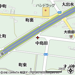 福島県福島市笹谷（中島田）周辺の地図
