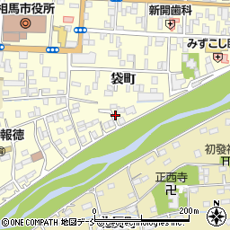 福島県相馬市中村袋町周辺の地図