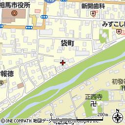 福島県相馬市中村（袋町）周辺の地図