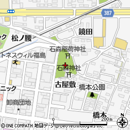 福島県福島市鎌田石ケ森周辺の地図